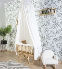 Childhome Rattan Wieg + Matras + Jersey Omrander Ecru