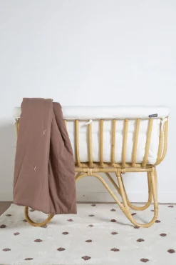 Childhome Rattan Wieg + Matras + Jersey Omrander Ecru