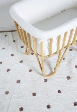 Childhome Rattan Wieg + Matras + Jersey Omrander Ecru