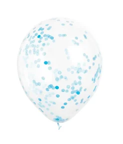 Confetti Ballonnen Blauw 30 cm 6 Stuks