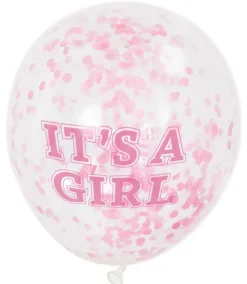 Confetti Ballonnen It's A Girl 30 cm 6 Stuks