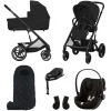 Cybex Kinderwagen 3 in 1 Balios One Box Comfort Moon Black + Voetenzak + Base G