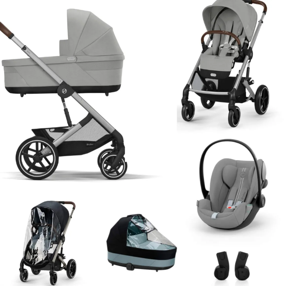 Cybex Kinderwagen 3 in 1 Balios Set L Lux Stone Grey | Mid Grey
