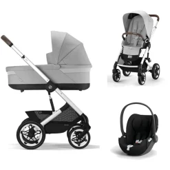 Cybex Kinderwagen 3 In 1 Talos S Lux Silver Lava Grey Mid Grey Met Cybex Autostoel Cloud T
