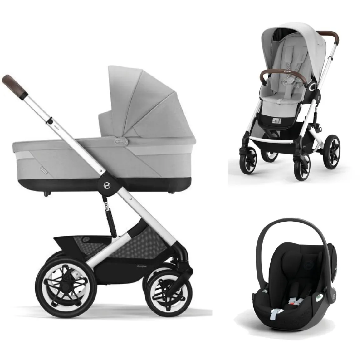 Cybex Kinderwagen 3 In 1 Talos S Lux Silver Lava Grey Mid Grey Met Cybex Autostoel Cloud T