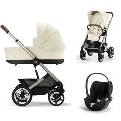 Cybex Kinderwagen 3 In 1 Talos S Lux Taupe Seashell Beige Light Beige Met Cybex Autostoel Cloud T
