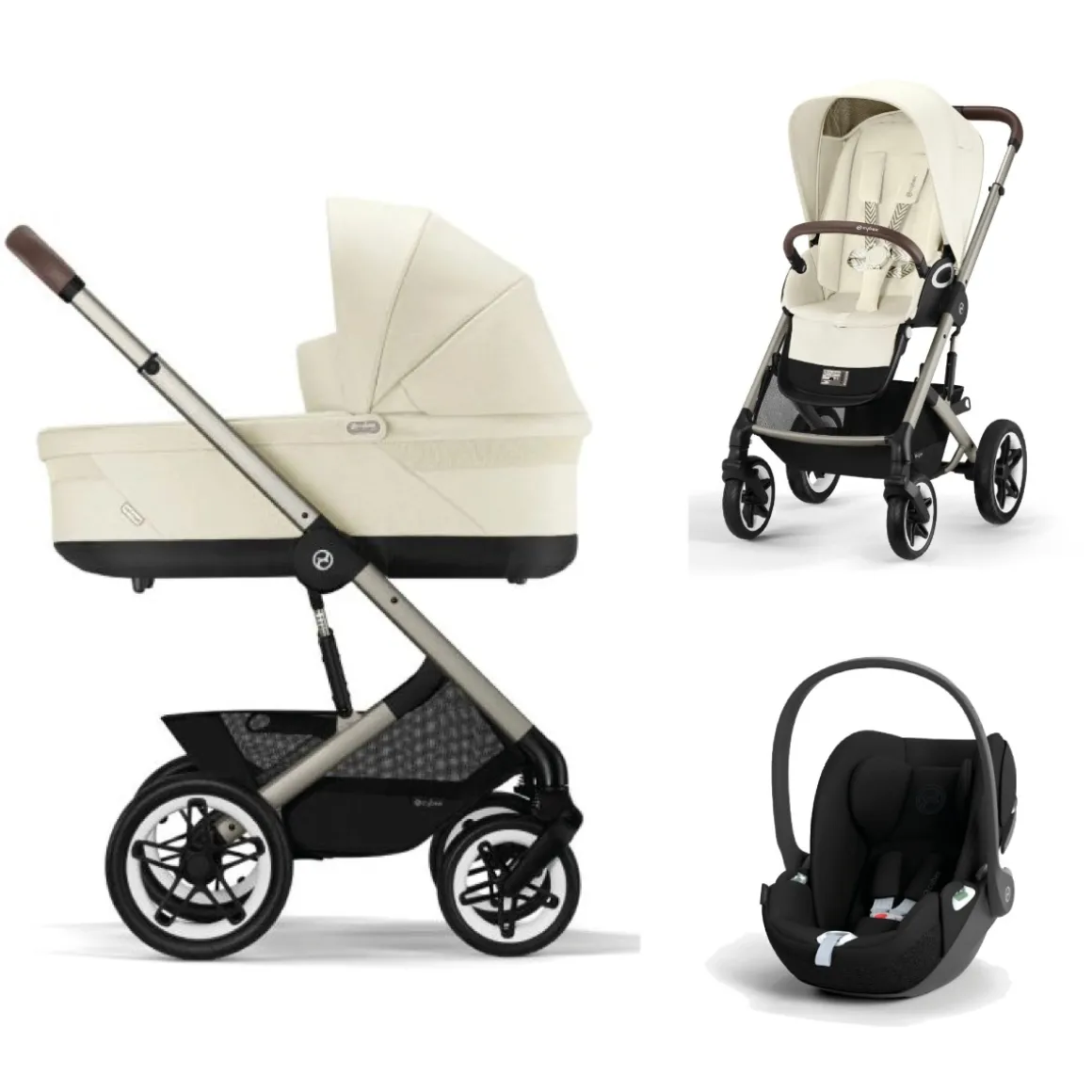 Cybex Kinderwagen 3 In 1 Talos S Lux Taupe Seashell Beige Light Beige Met Cybex Autostoel Cloud T