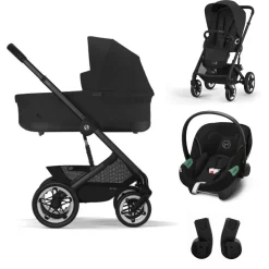 Cybex Kinderwagen 3 In 1 Talos S Lux Black Moon Black Met Cybex Autostoel Aton S2