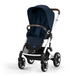 Cybex Kinderwagen Talos S Lux Silver Ocean Blue Navy Blue Met Cybex Autostoel Aton S2