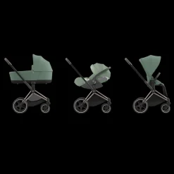 Cybex Priam Kinderwagen 3 In 1 Leaf Green Dark Green Kies Kleur Frame Met Cybex Autostoel Cloud T