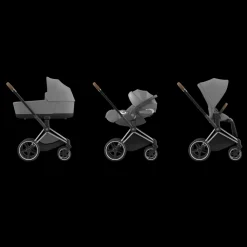 Cybex Priam Kinderwagen 3 In 1 Mirage Grey Dark Grey Kies Kleur Frame Met Cybex Autostoel Cloud T