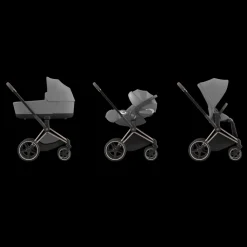 Cybex Priam Kinderwagen 3 In 1 Mirage Grey Dark Grey Kies Kleur Frame Met Cybex Autostoel Cloud T