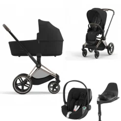 Cybex Priam Kinderwagen 3 In 1 Rosegold Sepia Black + Isofix Base