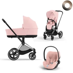 Cybex Priam Kinderwagen 3 In 1 Peach Pink Light Pink Kies Kleur Frame Met Cybex Autostoel Cloud T
