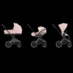 Cybex Priam Kinderwagen 3 In 1 Peach Pink Light Pink Kies Kleur Frame Met Cybex Autostoel Cloud T