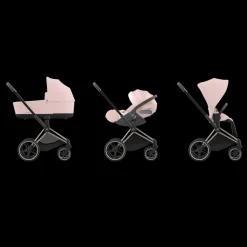 Cybex Priam Kinderwagen 3 In 1 Peach Pink Light Pink Kies Kleur Frame Met Cybex Autostoel Cloud T