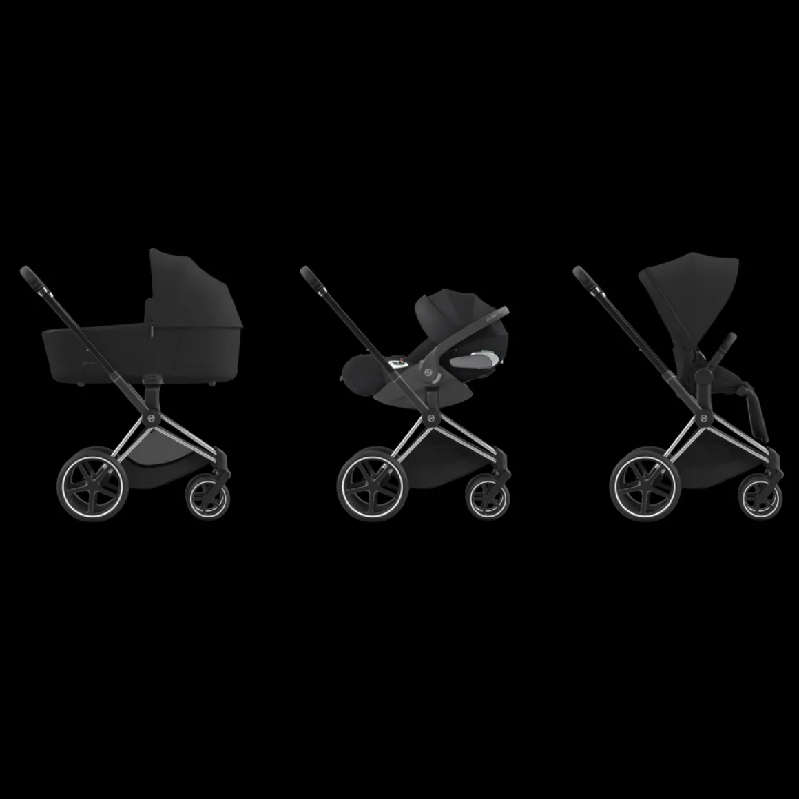 Cybex Priam Kinderwagen 3 In 1 Sepia Black Kies Kleur Frame Met Cybex Autostoel Cloud T