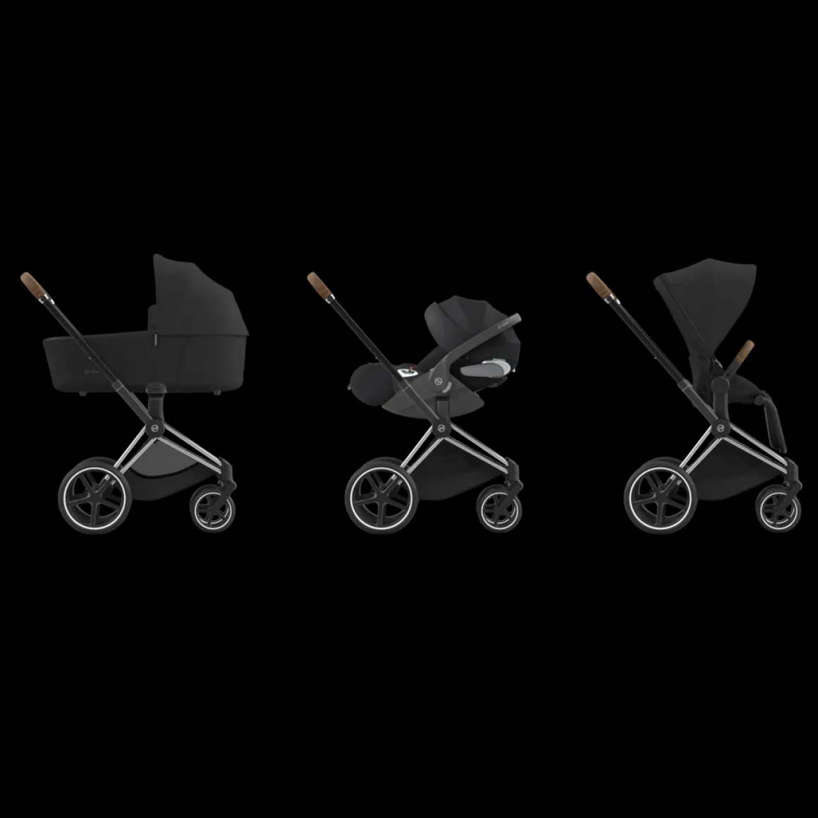 Cybex Priam Kinderwagen 3 In 1 Sepia Black Kies Kleur Frame Met Cybex Autostoel Cloud T