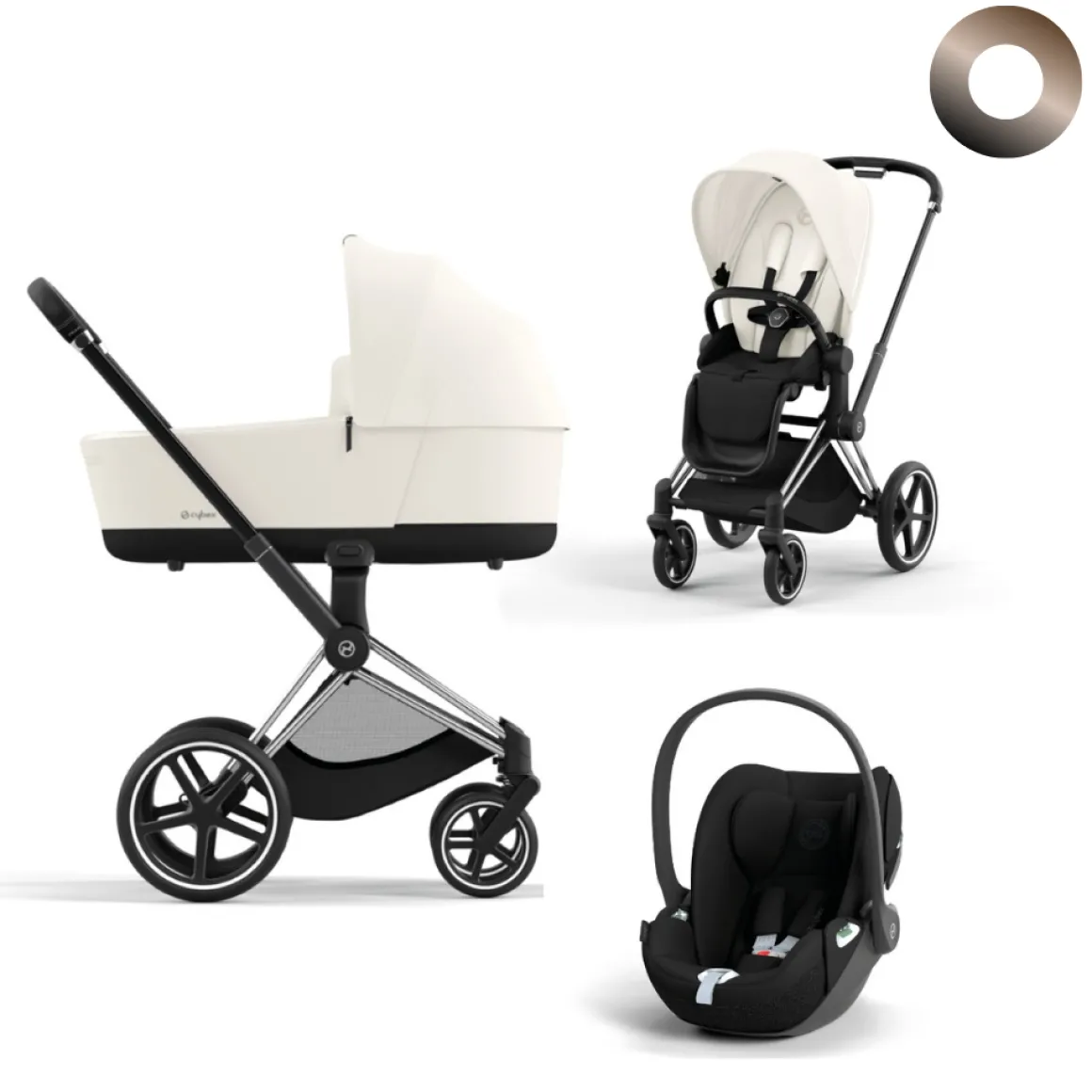 Cybex Priam Kinderwagen 3 In 1 Off White Light Beige Kies Kleur Frame Met Cybex Autostoel Cloud T