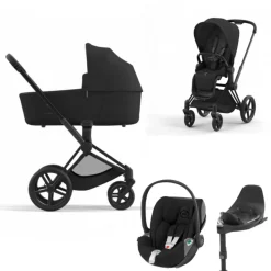 Cybex Priam Kinderwagen 3 In 1 Matt Black Sepia Black + Isofix Base