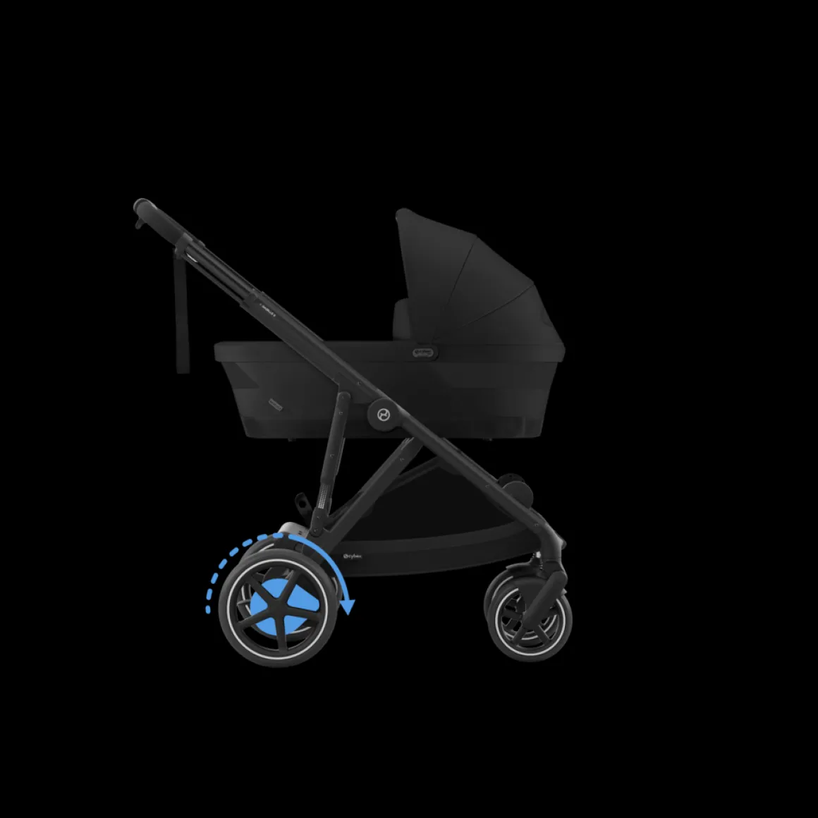 Cybex Tweeling Kinderwagen e-Gazelle S Black Moon Black