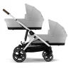 Cybex Tweeling Kinderwagen Gazelle S Silver Stone Grey Mid Grey