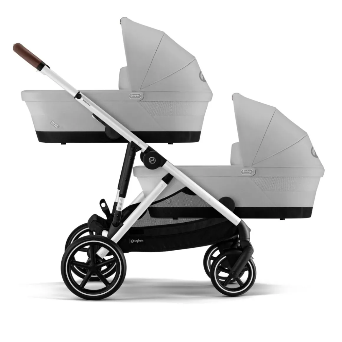 Cybex Tweeling Kinderwagen Gazelle S Silver Stone Grey Mid Grey