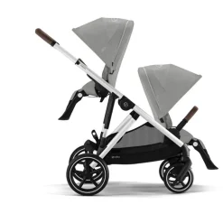 Cybex Tweeling Kinderwagen Gazelle S Silver Stone Grey Mid Grey