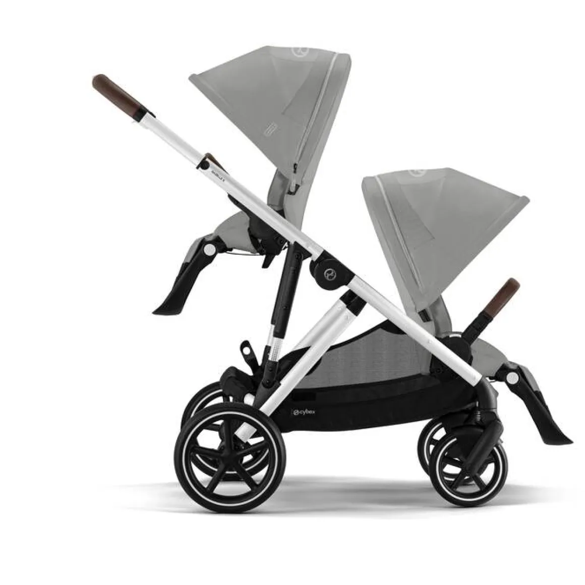 Cybex Tweeling Kinderwagen Gazelle S Silver Stone Grey Mid Grey