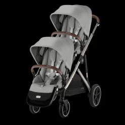 Cybex Tweeling Kinderwagen Gazelle S Silver Stone Grey Mid Grey
