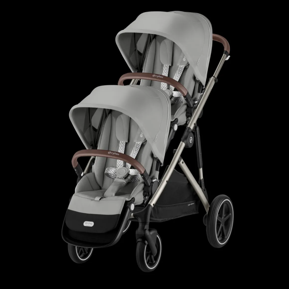 Cybex Tweeling Kinderwagen Gazelle S Silver Stone Grey Mid Grey