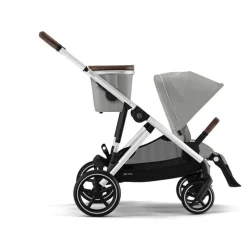 Cybex Tweeling Kinderwagen Gazelle S Silver Stone Grey Mid Grey