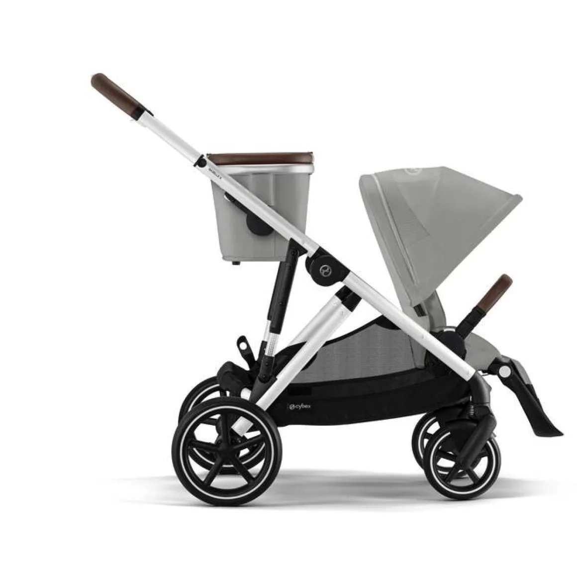 Cybex Tweeling Kinderwagen Gazelle S Silver Stone Grey Mid Grey