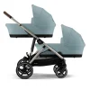 Cybex Tweeling Kinderwagen Gazelle S Taupe Stormy Blue Light Blue