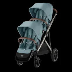 Cybex Tweeling Kinderwagen Gazelle S Taupe Stormy Blue Light Blue