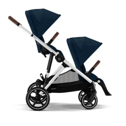 Cybex Tweeling Kinderwagen Gazelle S Silver Ocean Blue Navy Blue