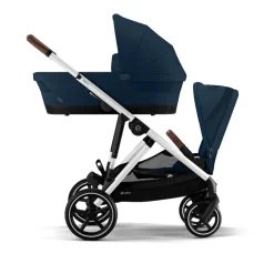 Cybex Tweeling Kinderwagen Gazelle S Silver Ocean Blue Navy Blue