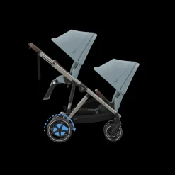 Cybex Tweeling Kinderwagen e-Gazelle S Taupe Stormy Blue Light Blue