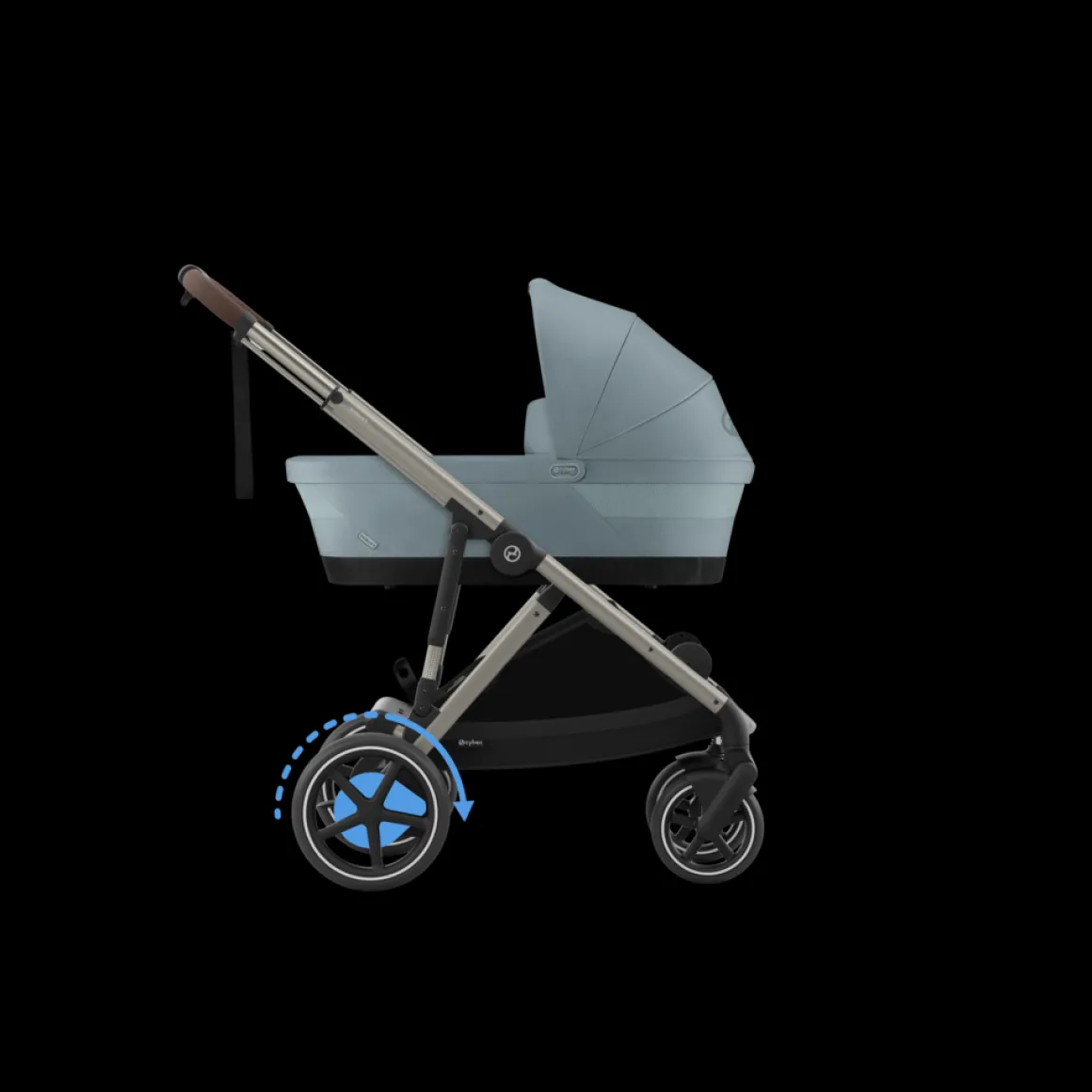 Cybex Tweeling Kinderwagen e-Gazelle S Taupe Stormy Blue Light Blue