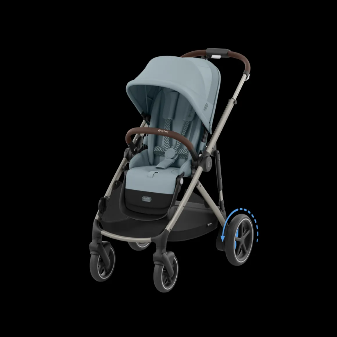 Cybex Tweeling Kinderwagen e-Gazelle S Taupe Stormy Blue Light Blue