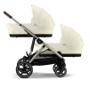 Cybex Tweeling Kinderwagen Gazelle S Taupe Seashell Beige Light Beige