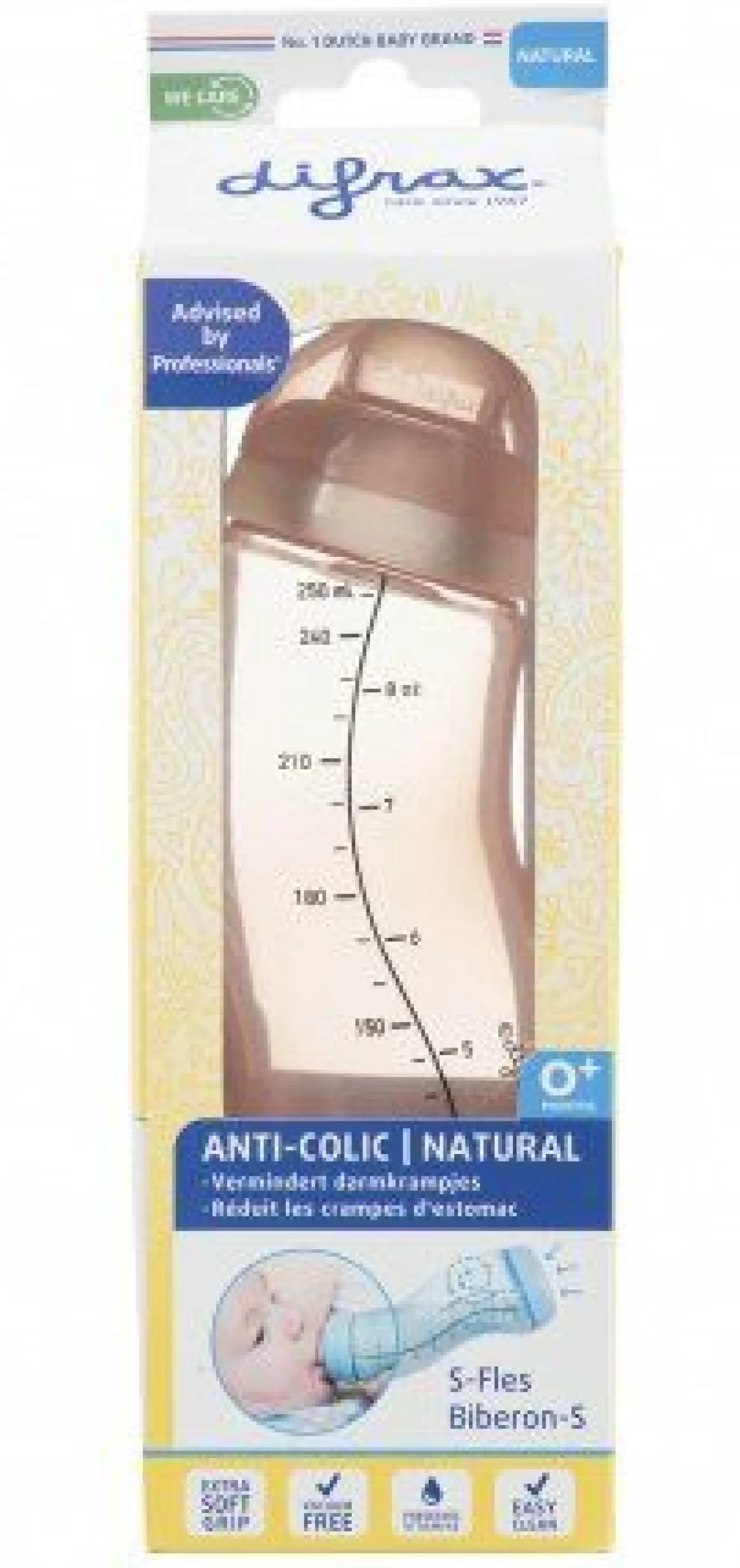 Difrax S-Fles Smal Roze 250 ml