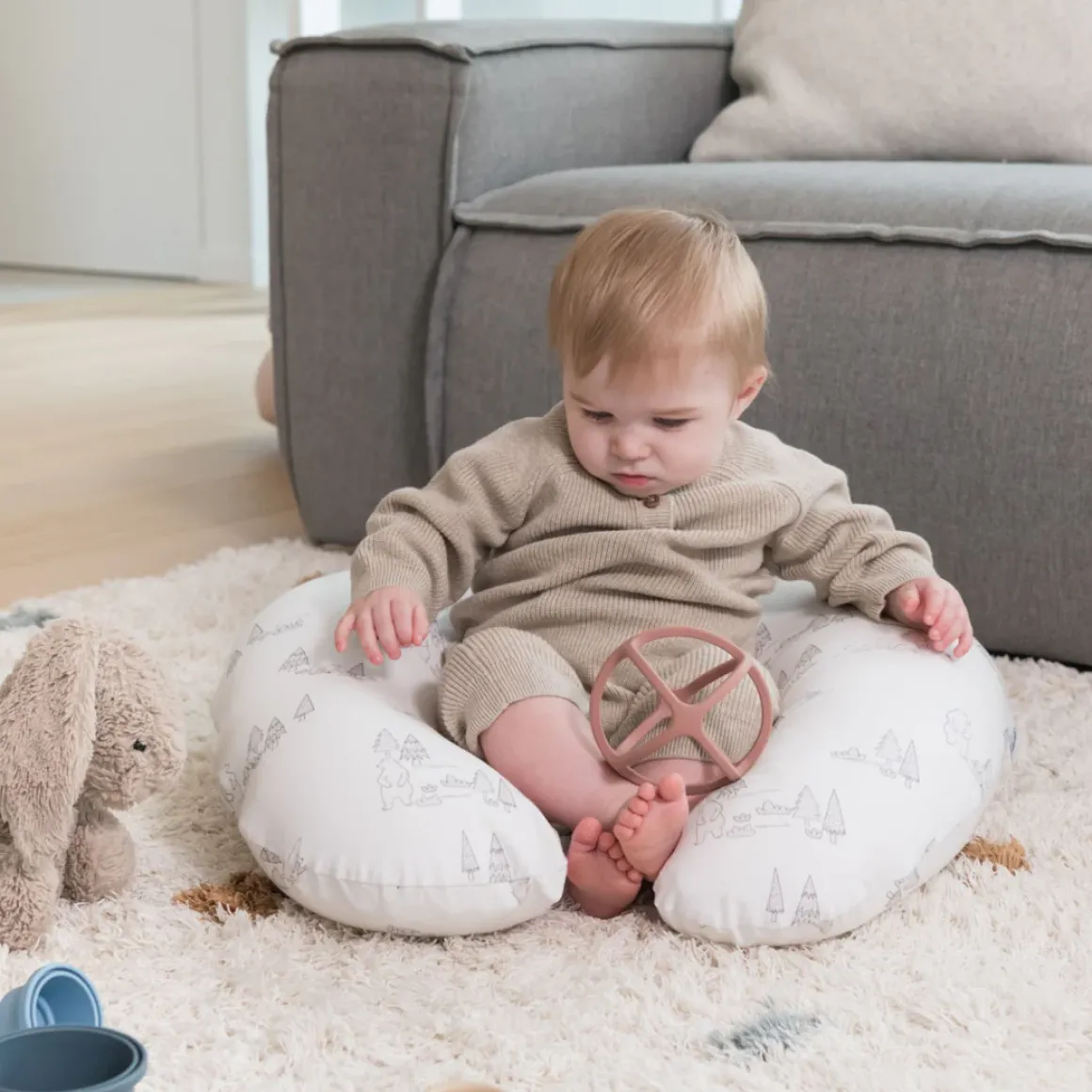 Doomoo Softy Cushion Cover Silver Dots