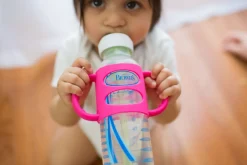 Dr. Brown's Siliconen Handvat Standaard Halsfles Roze