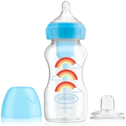 Dr. Brown's Starter Kit Options Brede Fles Sippy Blauw 270 ml