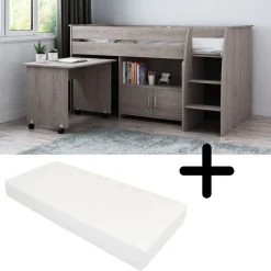 Halfhoogslaper Beau Grijs Met Matras