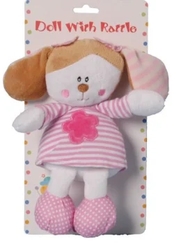 Johntoy Knuffelrammelaar Roze Gestreept