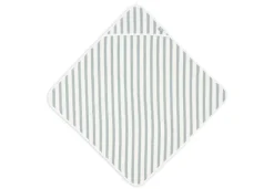 Jollein Badcape 75x75cm Stripe Terry Sea Green GOTS