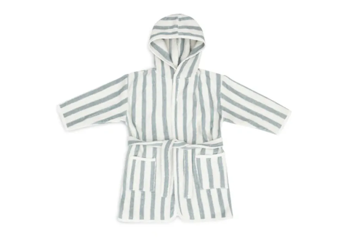 Jollein Badjas 1-2 year Stripe Terry Sea Green GOTS