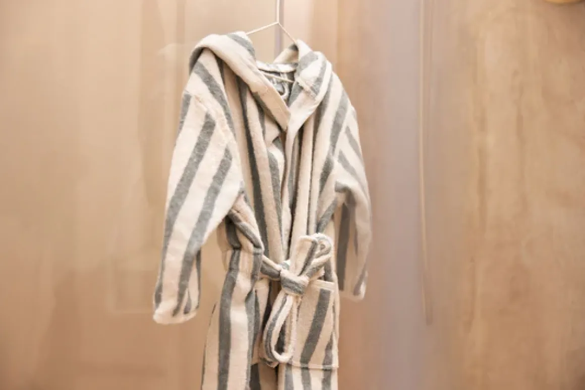 Jollein Badjas 1-2 year Stripe Terry Sea Green GOTS